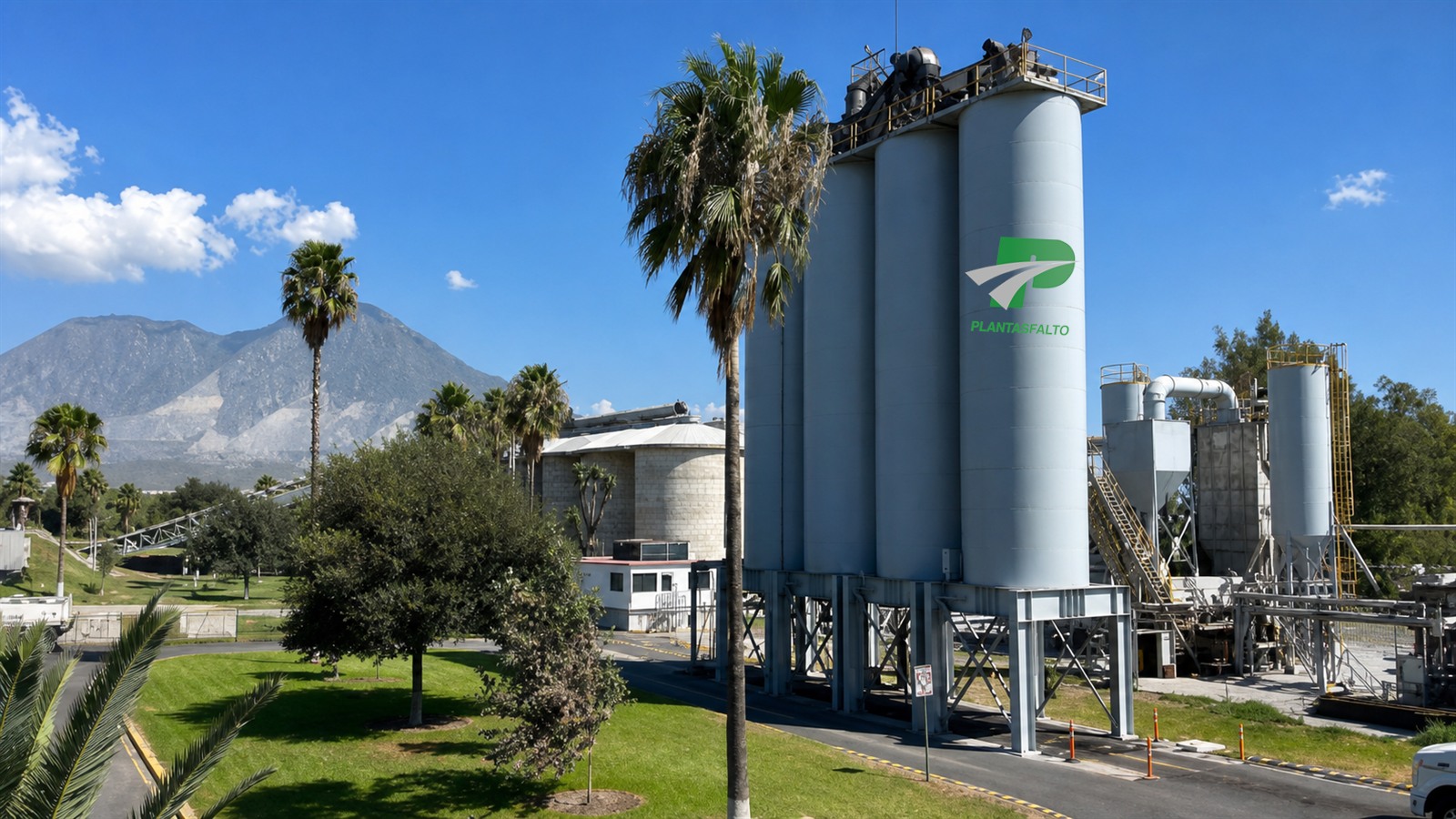 Instalaciones de la planta asfáltica fija en Escobedo N.L.